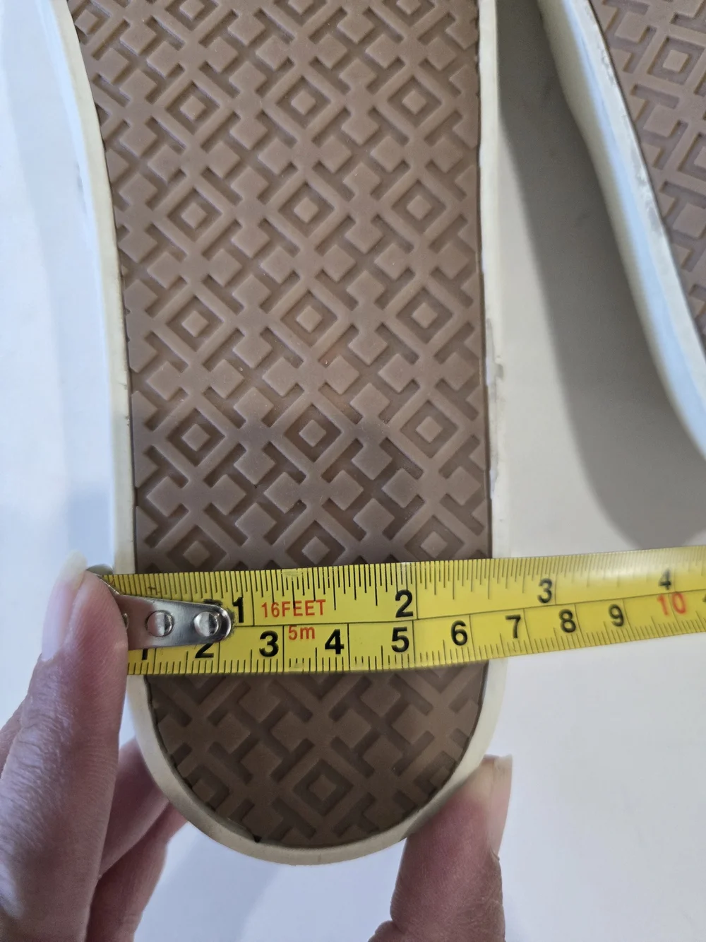 Tory Burch White Perforated Leather Slip-Ons with Brown Insole